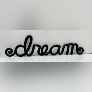 Chic Black 'Dream' Metal Wall Art Decor